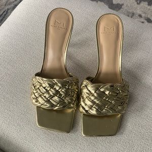 Marc Fisher GOLD DRAYA SQUARE TOE SLIDE